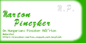 marton pinczker business card